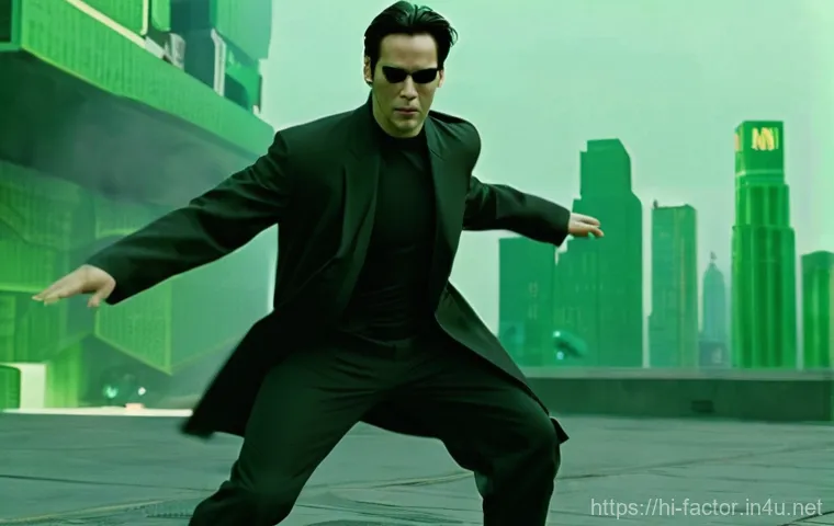 Keanu Reeves의 스턴트 없이 촬영한 액션 - **Prompt 1: The Matrix - Neo's Iconic Stance**
    "A lean, determined Keanu Reeves as Neo from 'The...