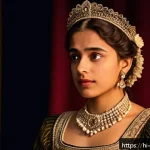 Rachel Weisz의 유럽 배우로서의 헐리우드 정착기 - A detailed portrait of a young female European theater actress performing on stage in a classic dram...